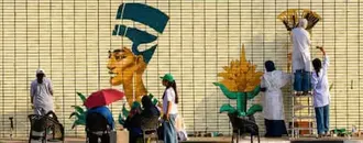 Row Erupts over Cairo Mural Depicting Tutankhamun and Nefertiti with Dark Skin