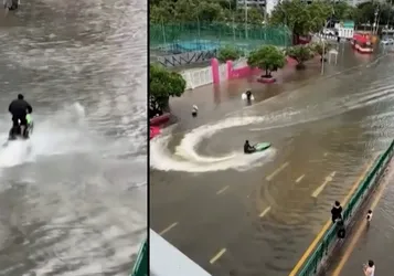 Cárcel para Este Tailandés por Usar Su Moto de Agua Durante las Graves Inundaciones en Bangkok
