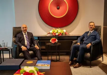 SSB Başkanı Görgün, Halkbank Genel Müdürü Arslan ile bir araya geldi