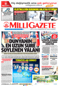 MİLLİ GAZETE 1 Kasım 2025 gazete manşeti