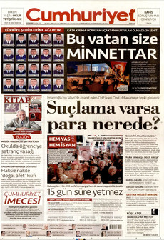 CUMHURİYET 13 Kasım 2025 gazete manşeti