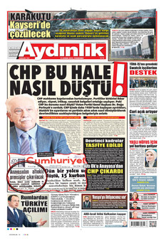 AYDINLIK GAZETESİ 13 Kasım 2025 gazete manşeti