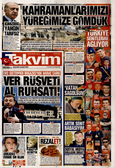 TAKVİM 13 Kasım 2025 gazete manşeti