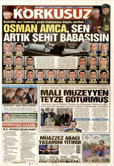 KORKUSUZ 13 Kasım 2025 gazete manşeti