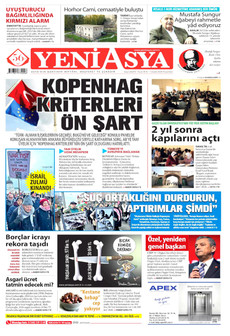 YENİ ASYA 1 Aralık 2025 gazete manşeti
