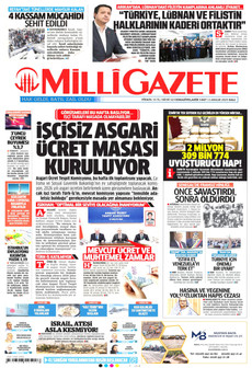 MİLLİ GAZETE 2 Aralık 2025 gazete manşeti