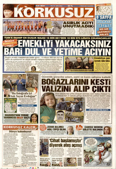 KORKUSUZ 5 Ocak 2026 gazete manşeti
