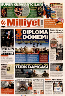 MİLLİYET 12 Ocak 2026 gazete manşeti