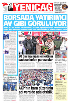 YENİÇAĞ 12 Ocak 2026 gazete manşeti