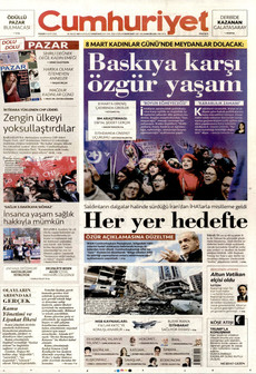CUMHURİYET 8 Mart 2026 gazete manşeti