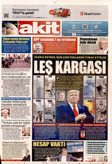 YENİ AKİT 8 Mart 2026 gazete manşeti