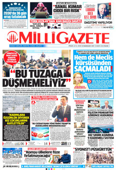MİLLİ GAZETE 8 Mart 2026 gazete manşeti