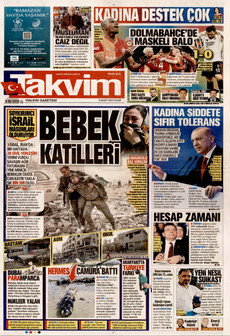 TAKVİM 8 Mart 2026 gazete manşeti
