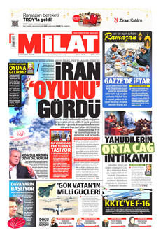 MİLAT 8 Mart 2026 gazete manşeti