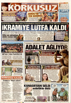 KORKUSUZ 8 Mart 2026 gazete manşeti