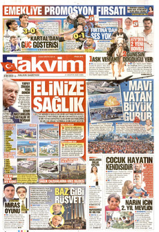 TAKVİM 21 Ağustos 2026 gazete manşeti