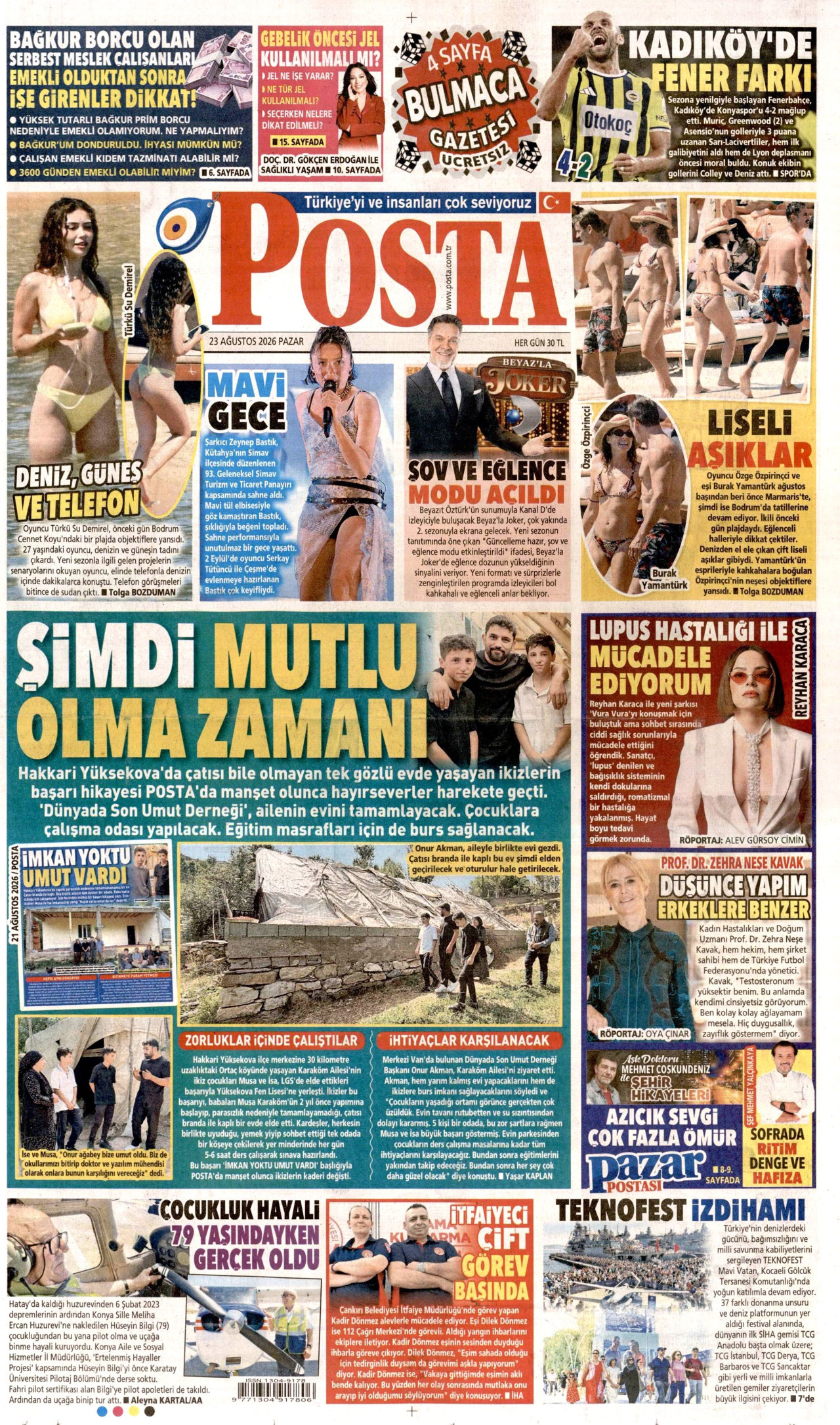 POSTA 23 Ağustos 2026 Gazete Manşeti Büyük