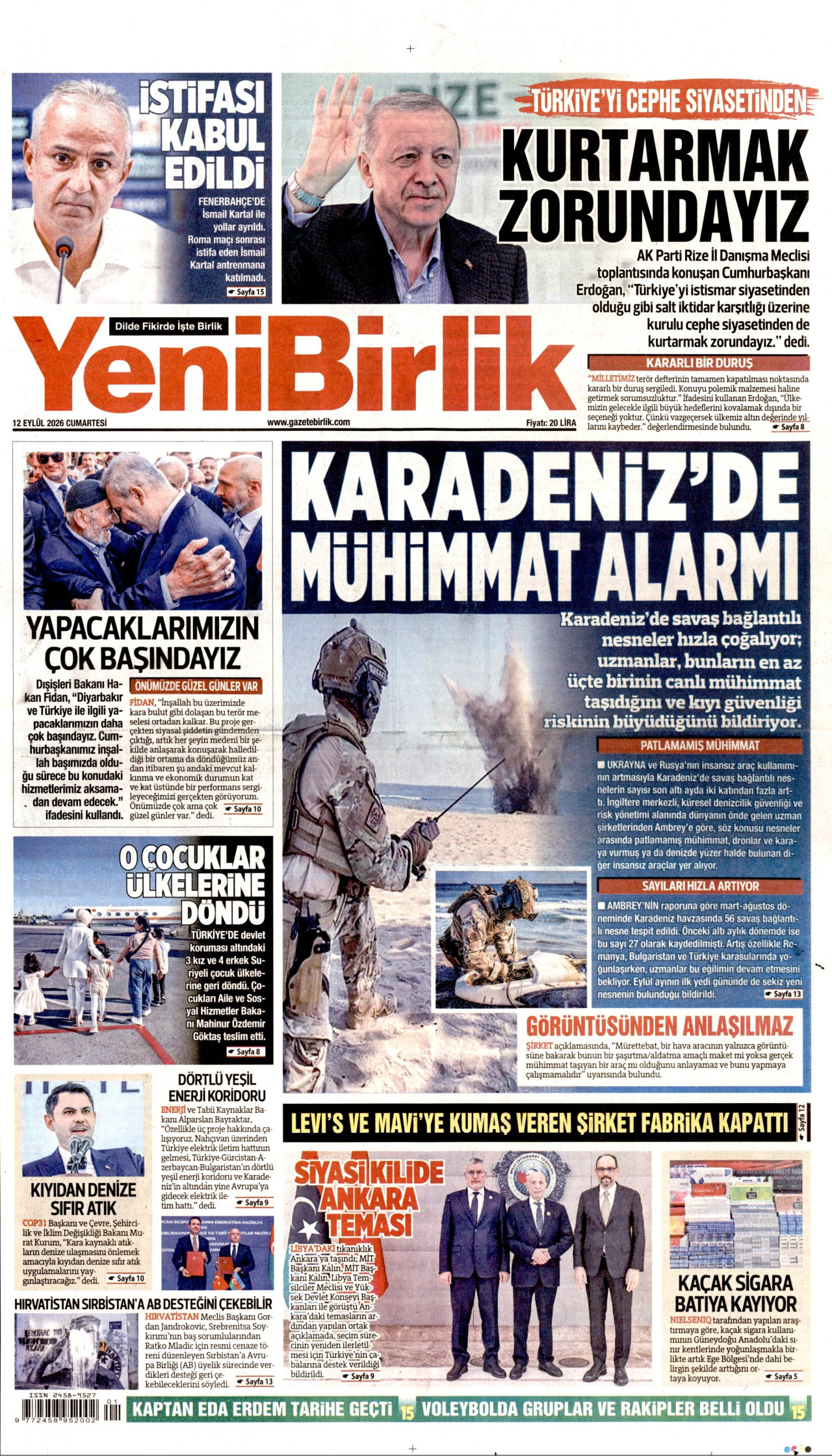 YENİBİRLİK 12 Eylül 2026 Gazete Manşeti Büyük