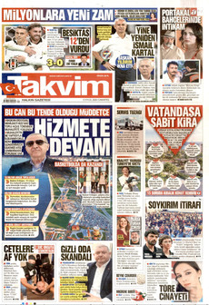 TAKVİM 12 Eylül 2026 Gazete Manşeti Küçük