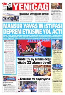 YENİÇAĞ 24 Eylül 2026 gazete manşeti