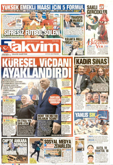 TAKVİM 24 Eylül 2026 gazete manşeti