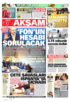 AKŞAM 25 Eylül 2026 gazete manşeti