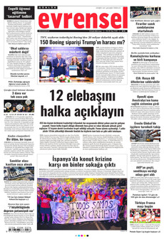 EVRENSEL 25 Eylül 2026 gazete manşeti