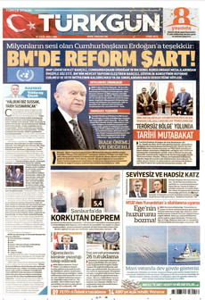 TÜRKGÜN 25 Eylül 2026 gazete manşeti