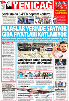 YENİÇAĞ 25 Eylül 2026 gazete manşeti