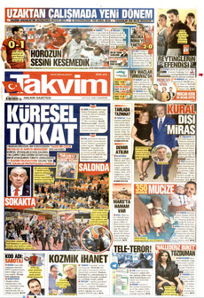 TAKVİM 26 Eylül 2026 gazete manşeti