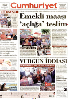 CUMHURİYET 27 Eylül 2026 gazete manşeti