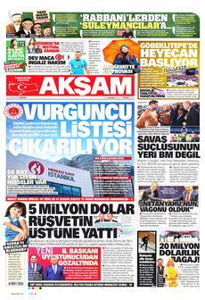 AKŞAM 27 Eylül 2026 gazete manşeti