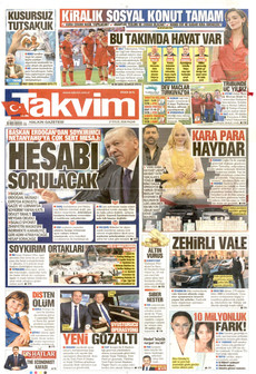 TAKVİM 27 Eylül 2026 gazete manşeti