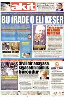 YENİ AKİT 28 Eylül 2026 gazete manşeti