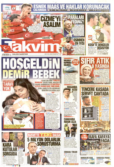 TAKVİM 28 Eylül 2026 gazete manşeti
