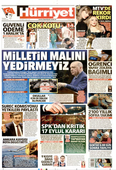 HÜRRİYET 29 Eylül 2026 gazete manşeti