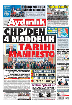 AYDINLIK GAZETESİ 29 Eylül 2026 gazete manşeti