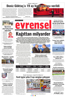 EVRENSEL 29 Eylül 2026 gazete manşeti