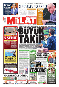 MİLAT 29 Eylül 2026 gazete manşeti
